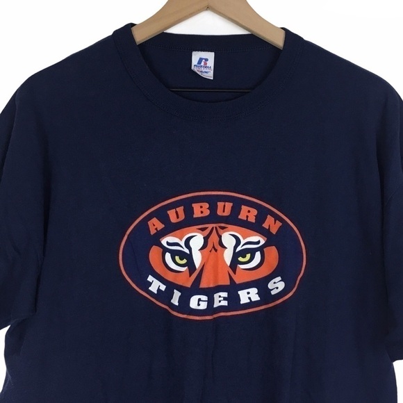 RUSSELL ATHLETIC Vintage T Shirt Auburn Tigers War Eagle Graphic Size Large - Picture 2 of 8